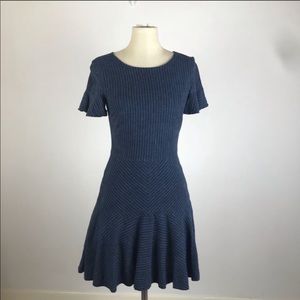 Banana Republic Blue Chambray Flare Dress